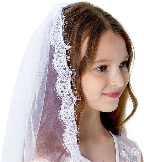 First Communion Veil One Tier Communion Veil Holy Communion Lace