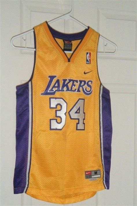 Nba Los Angeles Lakers Nike 34 Shaquille Oneal Jersey Kids M Used