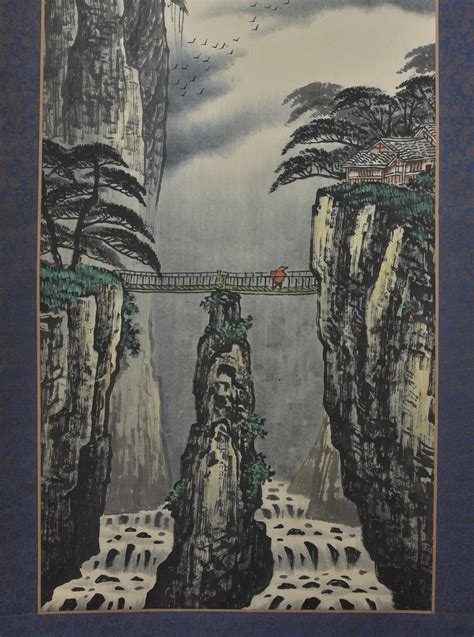 A Set Of 4 Chinese Shan Shui Paintings Description Of 4 Seasons Of