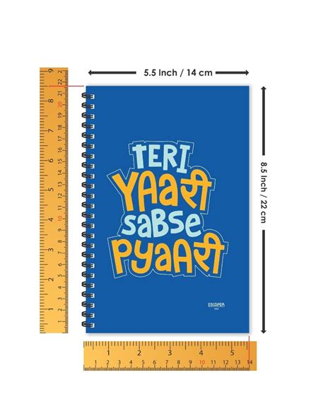 Buy Teri Yaari Sabse Pyari Designer Notebook Soft Cover A5 Size 160 Pages Ruled Pages