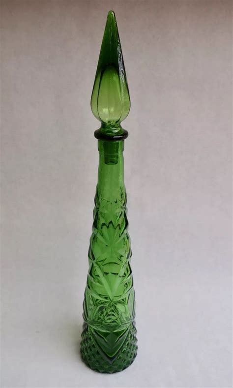 Rare Style Vintage Glass Genie Bottle Genie Bottle Old Bottles Antique Glass