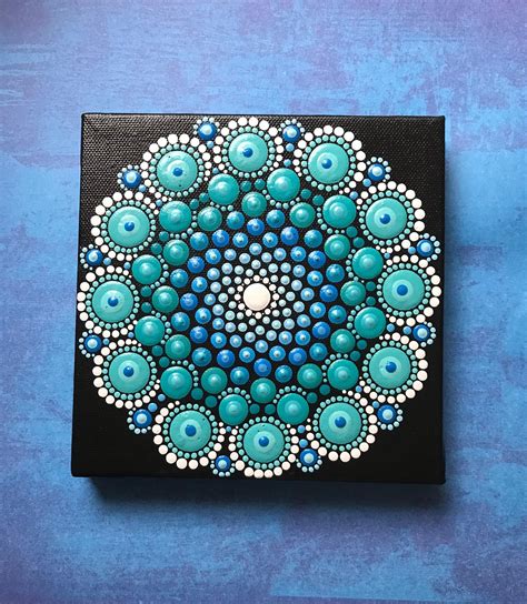 Original Hand Painted Mandala Acrylic Canvas Painting Etsy Mandala