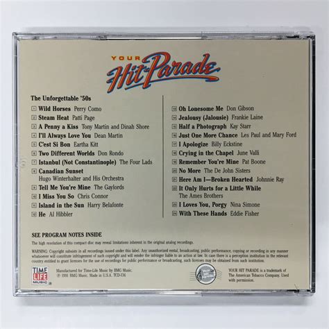 Your Hit Parade The Unforgettable 50s Cd Time Life Ebay