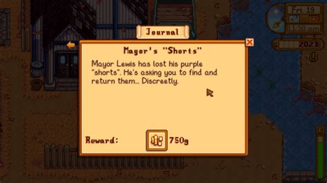 It's located in marnie's ranch. Stardew Valley: Mayor's Shorts (Walkthrough And Guide)