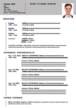 Oubliez les heures passées à mettre en page votre cv ou à choisir des polices qui mettent en valeur votre lettre de motivation. Modèle de CV à Remplir Gratuit au Format Word | Curriculum ...
