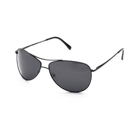 Classic Polarized Metal Aviator Sunglasses In Black Smoke Ca D T
