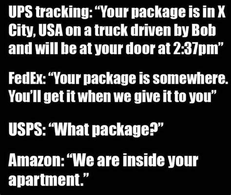 Package Delivery Joke The Difference Between Ups And Amazon Funny