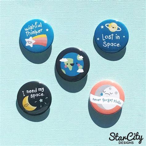 Space Button Button Pack Of Space Pins Outer Space Button Etsy