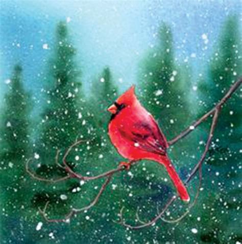 Canvas Painting Winter Cardinal Hancock Parks District Painting Cardinal Painting Birds