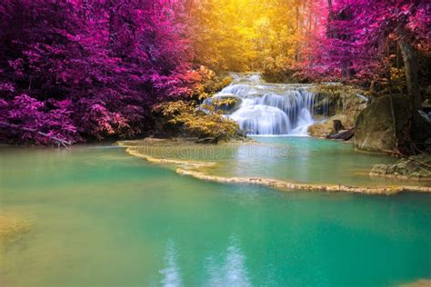 Waterfalls In The Deep Forest Stock Photo Image Of Paradise Rock