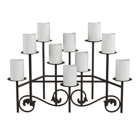 Pottery Barn Wrought Iron Metal Fireplace Candelabra 7 Place Candle