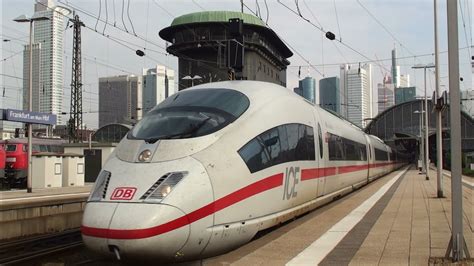 German Ice Highspeed Trains At Frankfurt Main Station Youtube