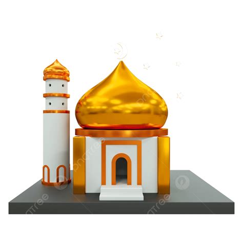 Gold Mosque Clipart Hd Png 3d Gold Mosque Mosque 3d Islam Png Image