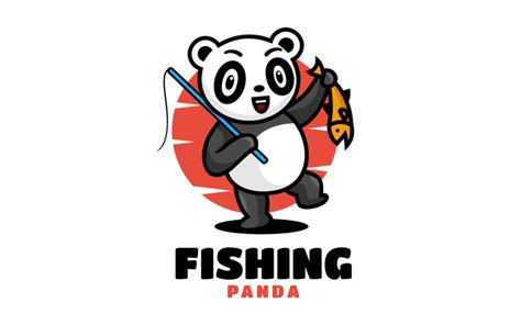 Panda Fishing Cartoon Logo 334052 Templatemonster