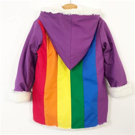 Rainbow Coat Colourful Bright Jacket Etsy