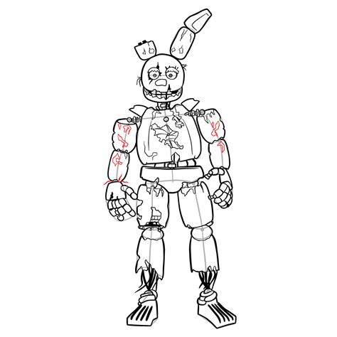 How To Draw Springtrap From Fnaf 3 Sketchok