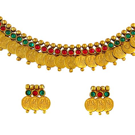 buy asmitta laxmi coin traditional gold plated choker style necklace