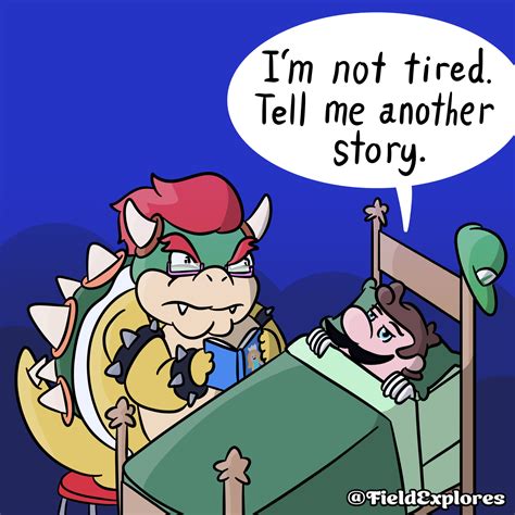 Bowser Babysitting Luigi While Mario Attends Night Classes To Get His