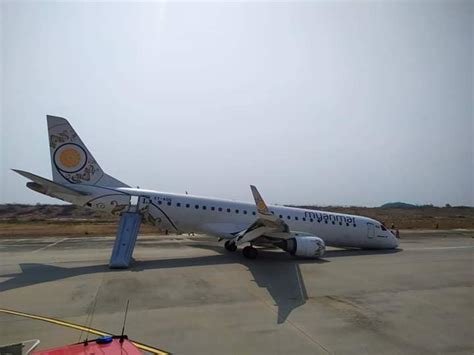 Mna Flight Makes Belly Landing At Mandalay Tadau Airport Eleven Media
