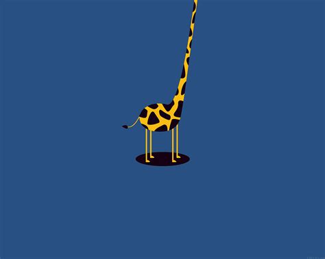 Ag53 Giraffe Cute Blue Tall Minimal Simple
