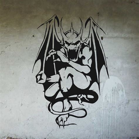 Winged Devil Demon Decal Sticker Wall Art Car Graphics Room Etsy