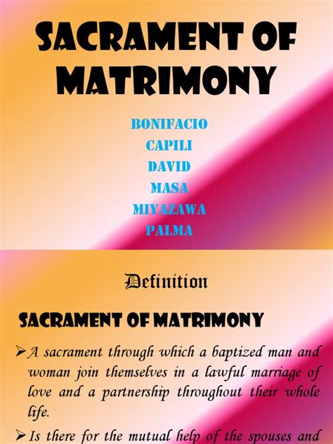 Sacrament Of Matrimony1 Marriage Annulment