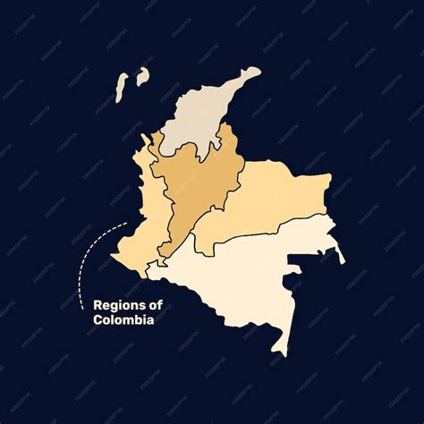 Premium Vector Colombia Regions Map