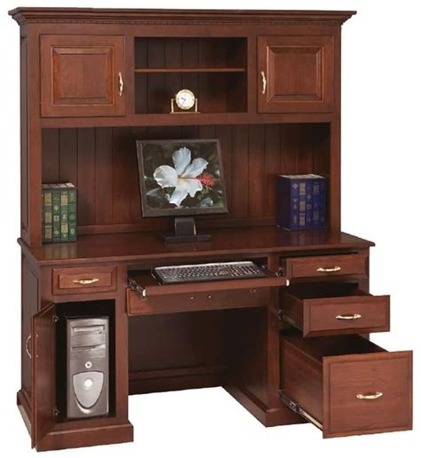 Amish Traditional Computer Desk This Beautiful Solid Wood Traditional