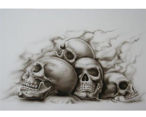 Skull Pile Poster By Terry Stephens Skull Art Tattoo Skulls Drawing