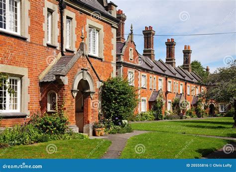 Terraced Row Of Historic English Almshouses Stock Photo Image Of