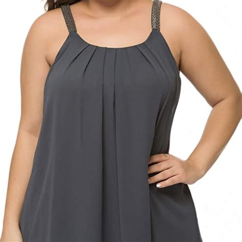 Women Womens Sleeveless Cami Vest Top Plus Size Stretch Long Strappy