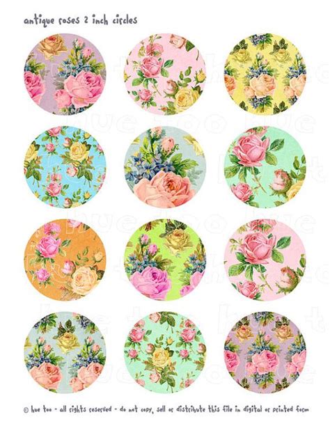 Icons, photos, vector illustrations, and music for your videos. rose floral printable cupcake toppers sheet instant by ...