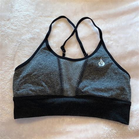 Black Marl Oasis Seamless Sports Bra From Ryder Depop