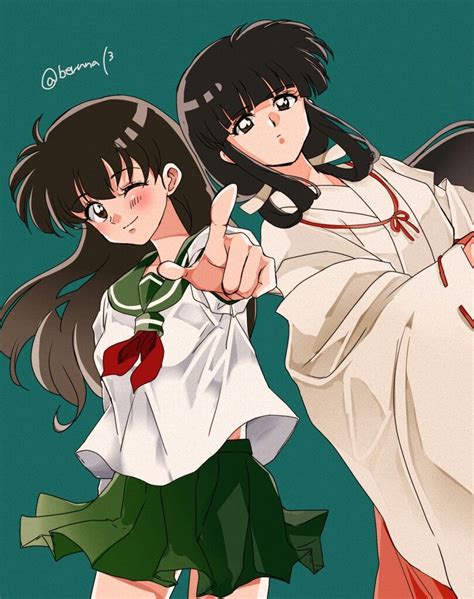 Kagome And Kikyo By Beruna13 Anime Character Design Anime Kagome