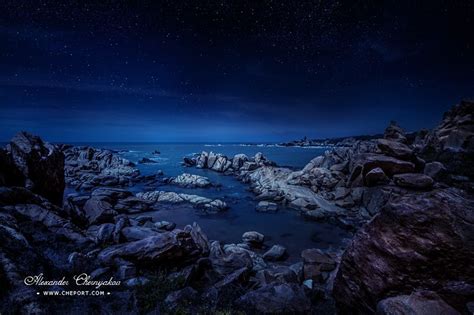 Mysterious Night Over Rocky Coast Landscape Photos Cool Landscapes