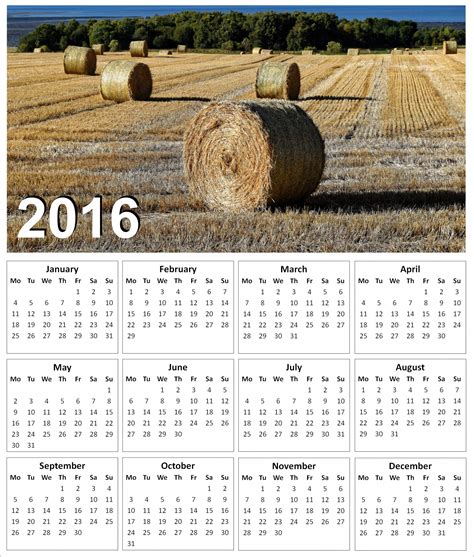 2016 Hay Calendar Free Stock Photo Public Domain Pictures