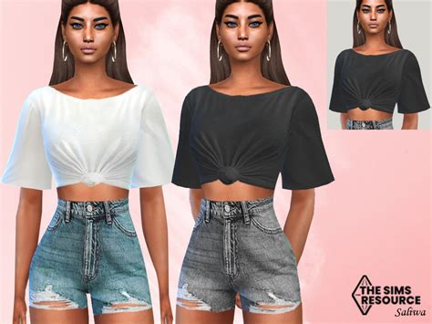 The Sims Resource Front Tied Crop Tops