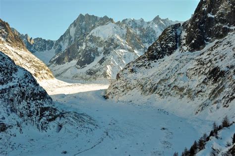 Mer De Glace Glacier In The French Alpes Chamonix France Stock Image