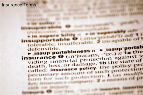 Insurance Terms Glossary And Dictionary Terms Of Insurance