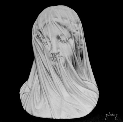 Artstation The Veiled Virgin Giovanni Strazza Sculpture Charcoal Drawing