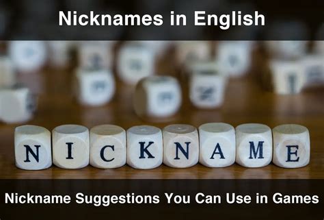 Nicknames In English Nickname Suggestions You Can Use In Games 2024
