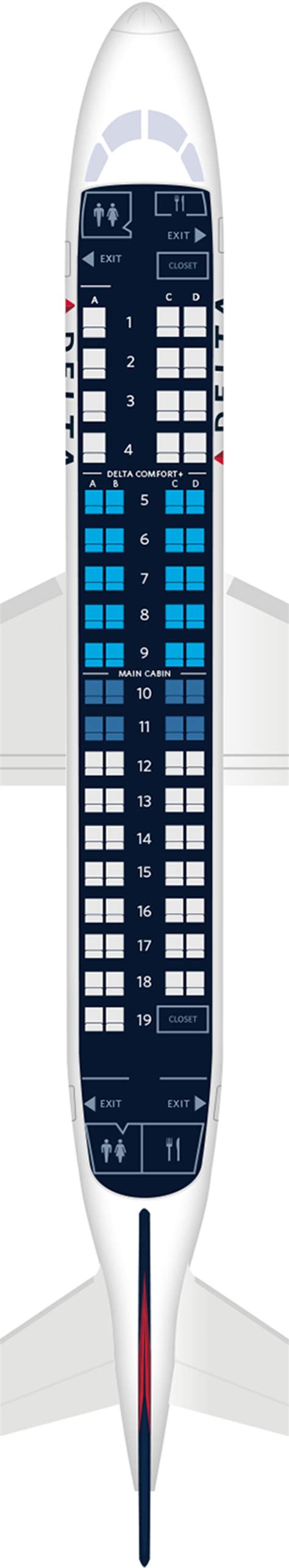 엠브라에르 ERJ 175 항공기 좌석 배치도 사양 및 편의시설 Delta Air Lines