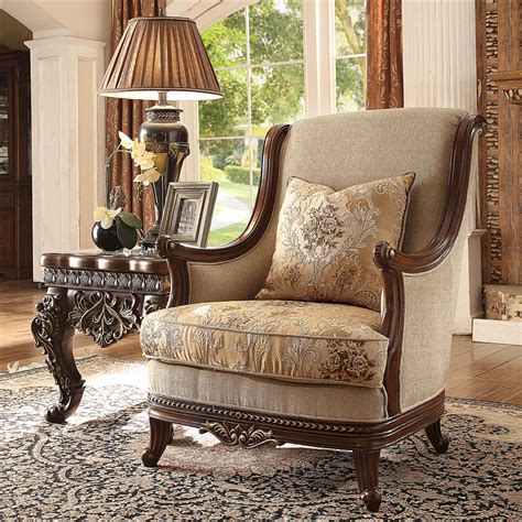 Traditional Wood Decorative Trim Upholstered 2 Piece Living Room Set By