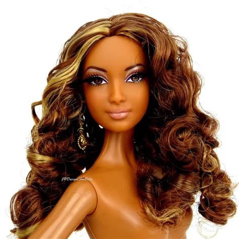 NUDE 2013THE BARBIE Look Red Carpet Golden Dress Doll African American