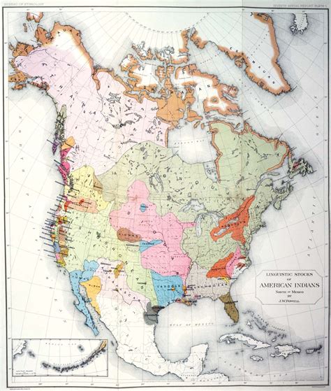 An 1891 Map Of Native American Linguistic Groups By John Wesley Powell