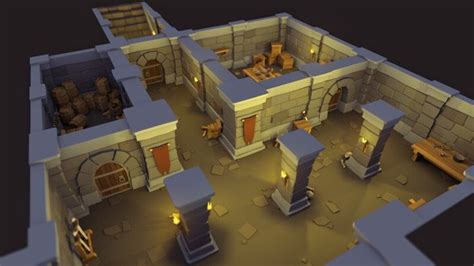 Artstation Low Poly Dungeon Environment Miguel Lobo Dungeon Low