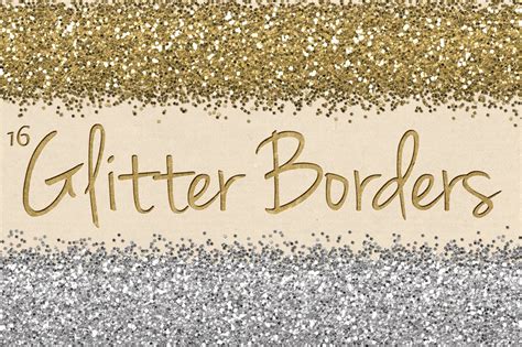 Digital Glitter Borders Clipart Pack Graphic Objects Creative Market