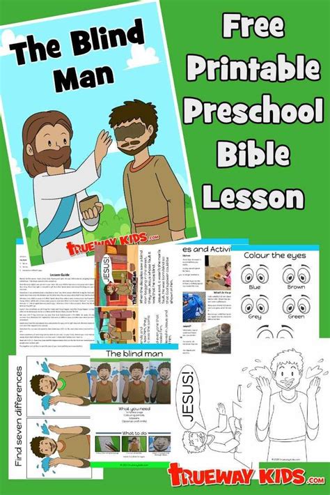 Jesus Heals The Blind Man Preschool Bible Lessons Kids Sunday School