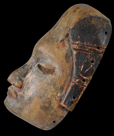 Rare Pair Of Ibibio Nigerian Carved Wooden Masks Michael Backman Ltd Strong Jawline Noh Mask