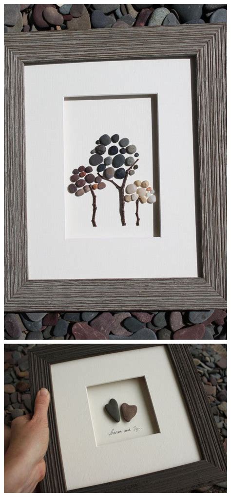 Rocks In Frames Adorable Stone Crafts Rock Crafts Crafts To Do